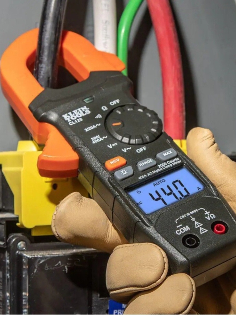 Klein Tools Orange and Black Digital Clamp Meter with Leads and Case - Picture 9 of 12